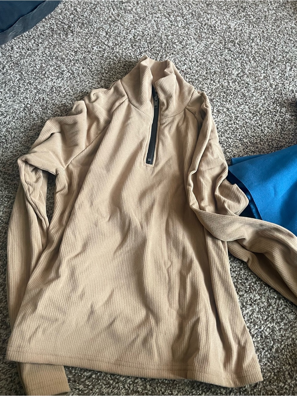 Women’s beige quarter zip shirt